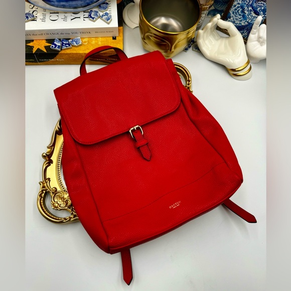 🆕 OROTON 🧿 NWOT Bueno Red Leather Backpack - Picture 16 of 16